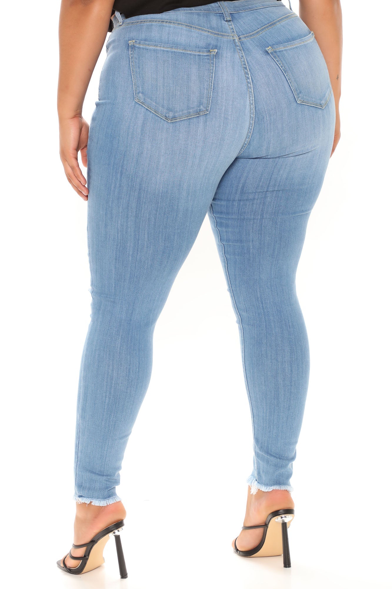 Out Of This World Luxe Stretch Skinny Jeans - Light Blue Wash Sai Feel