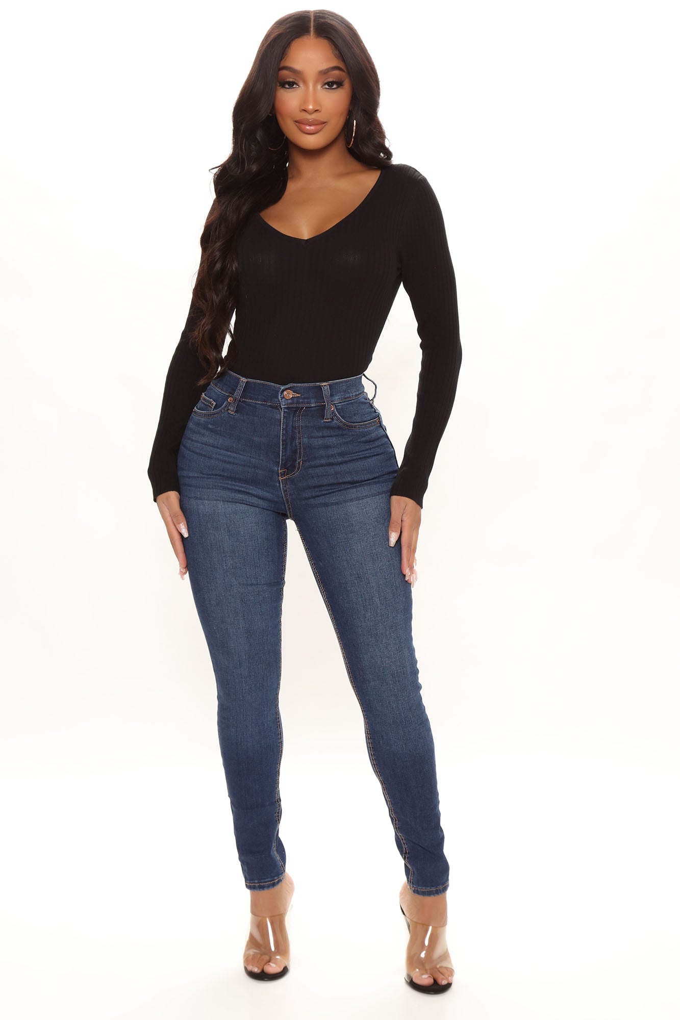 Out On The Town Skinny Jeans - Dark Wash Sai Feel