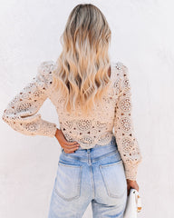 Outer Banks Cotton Crochet Lace Crop Top - Natural Sai Feel