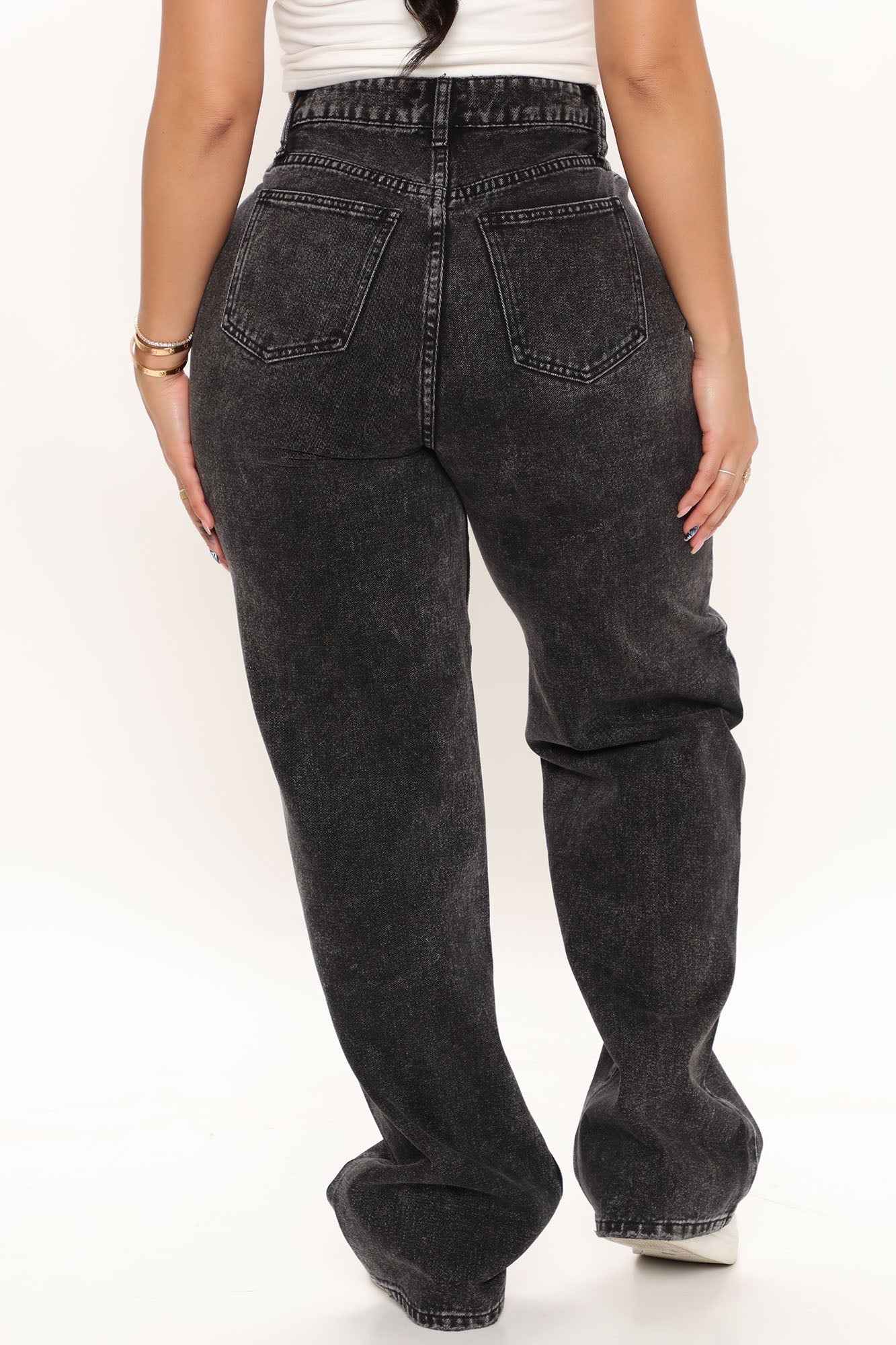 Outta The Way Non Stretch Straight Leg Jeans - Black Sai Feel