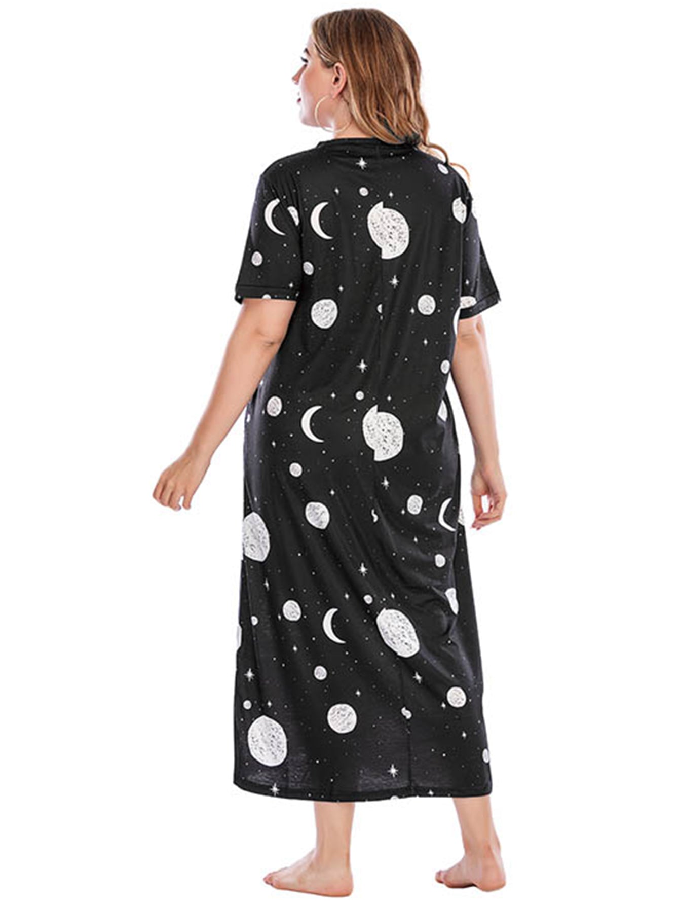 Oversize Plus size Print Pullover Dress Tee Dress Sai Feel