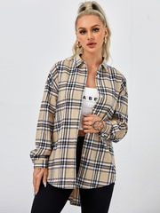 Oversize plaid drop shirt Sai Feel