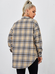 Oversize plaid drop shirt Sai Feel