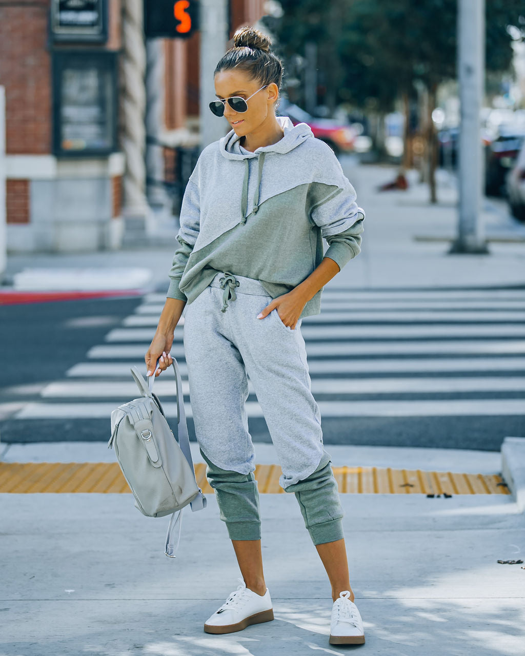 Owen Cotton Blend Pocketed Colorblock Joggers Sai Feel