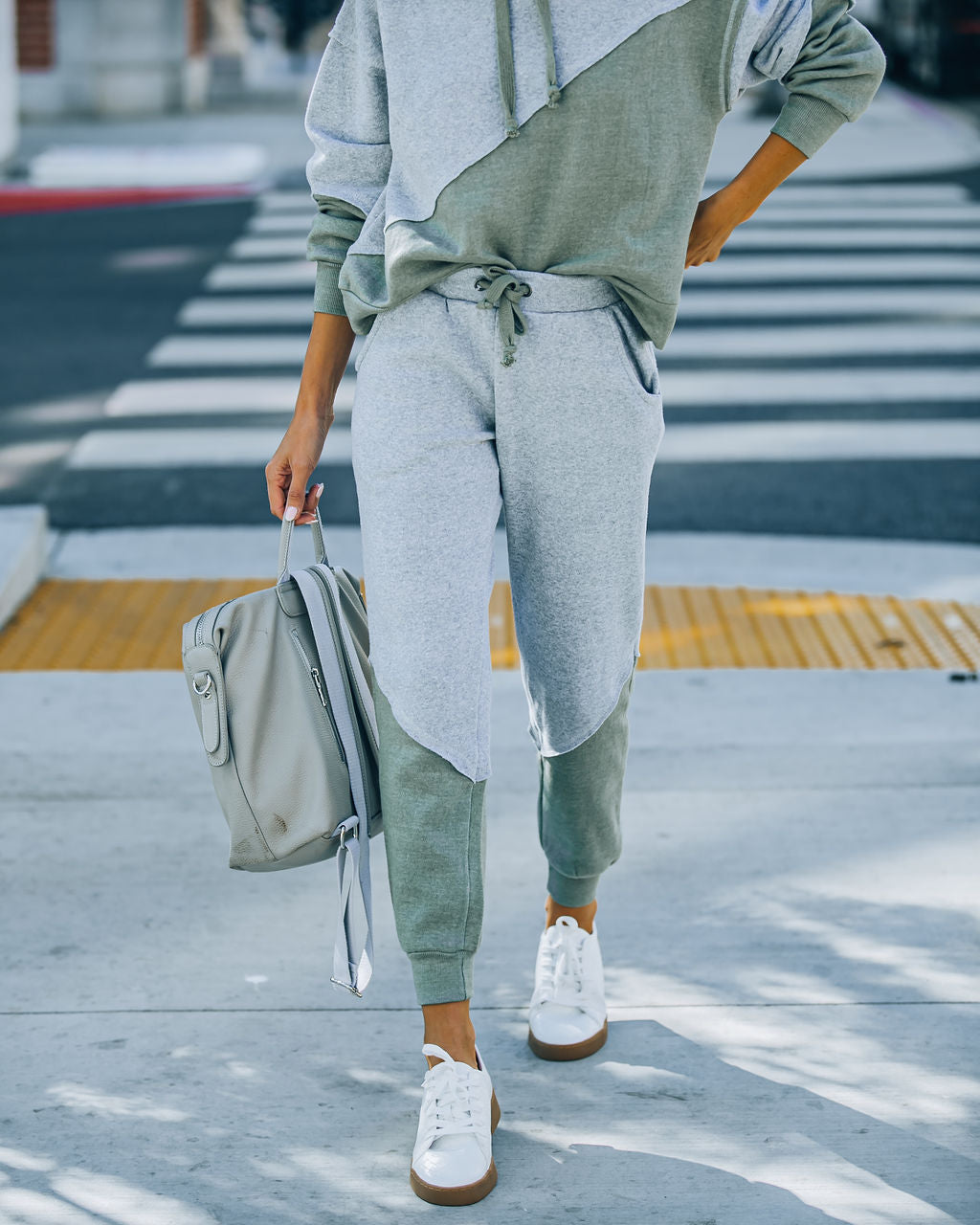 Owen Cotton Blend Pocketed Colorblock Joggers Sai Feel