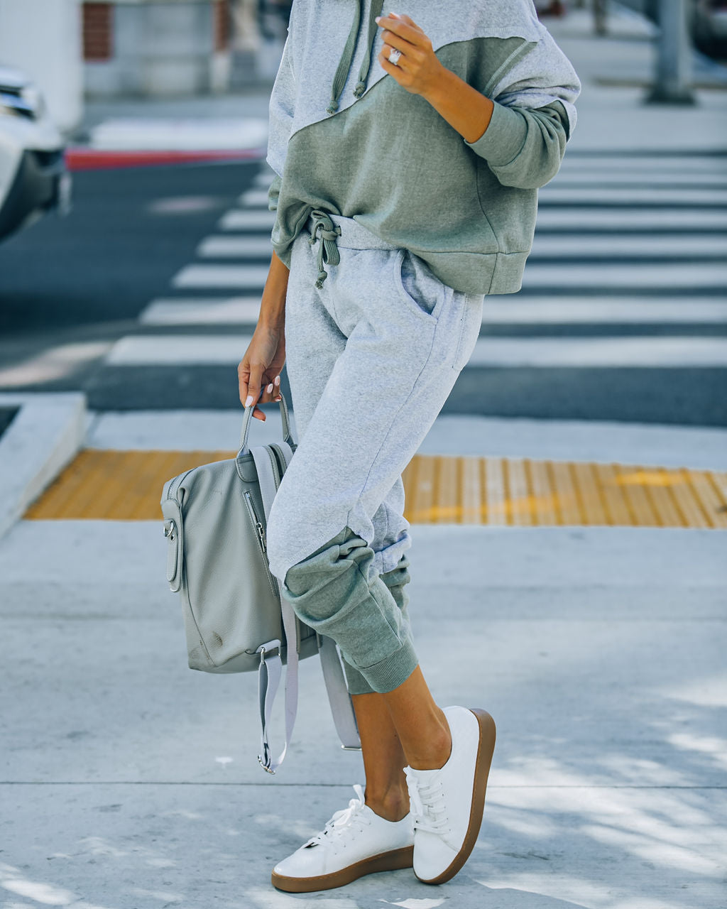 Owen Cotton Blend Pocketed Colorblock Joggers Sai Feel