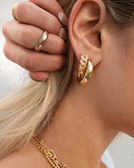 Pave Josie Hoops Gold