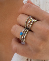 Beaded Ring Silver