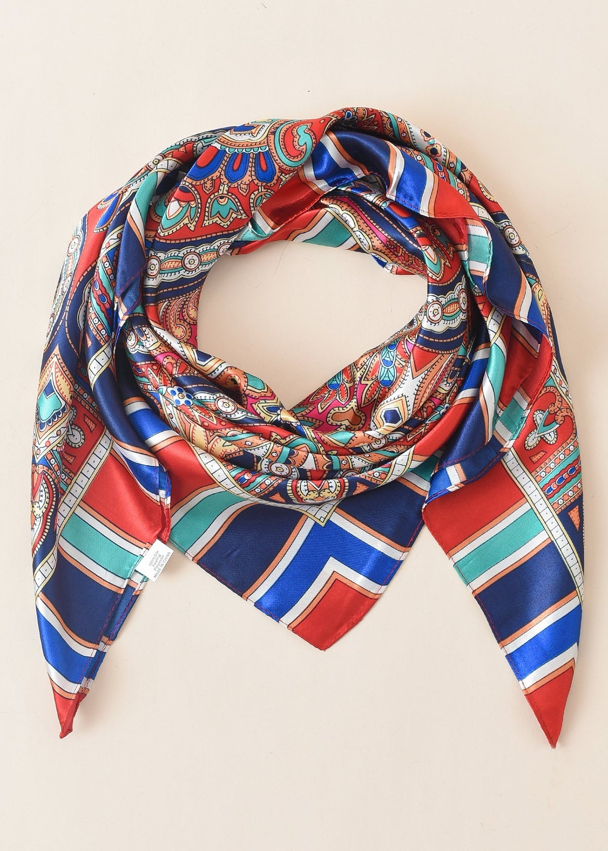 Paisley Print Square Scarf Sai Feel