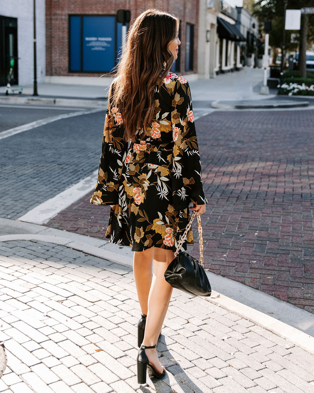 Palazzo Floral Ruffle Wrap Dress Sai Feel