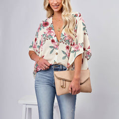 Palm Desert Floral Drape Bodysuit - Ivory Sai Feel