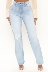 Palo Alto Relaxed Fit Straight Leg Jeans - Light Blue Wash Sai Feel