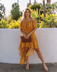 Panache Off The Shoulder High Low Maxi Dress - Sunflower Sai Feel