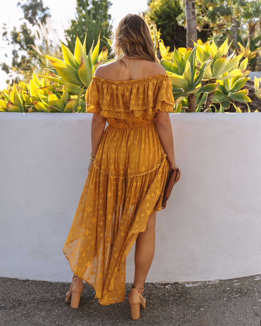 Panache Off The Shoulder High Low Maxi Dress - Sunflower Sai Feel