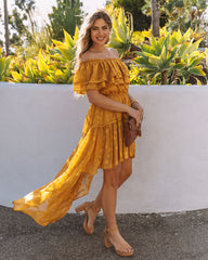 Panache Off The Shoulder High Low Maxi Dress - Sunflower Sai Feel