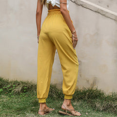 Paperbag Waist Self Belted Tapered Pants Sai Feel