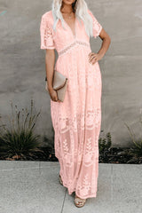 Patchwork Lace Embroidered Maxi Dress Sai Feel