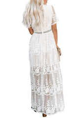 Patchwork Lace Embroidered Maxi Dress Sai Feel