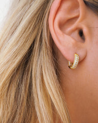 Pave Baby Hoops Gold