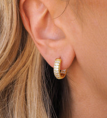 Pave Baby Hoops Gold