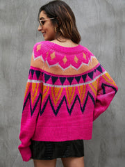 Pink casual pullover sweater Sai Feel
