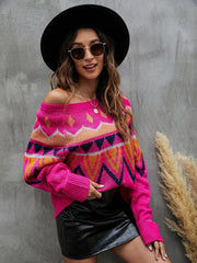 Pink casual pullover sweater Sai Feel