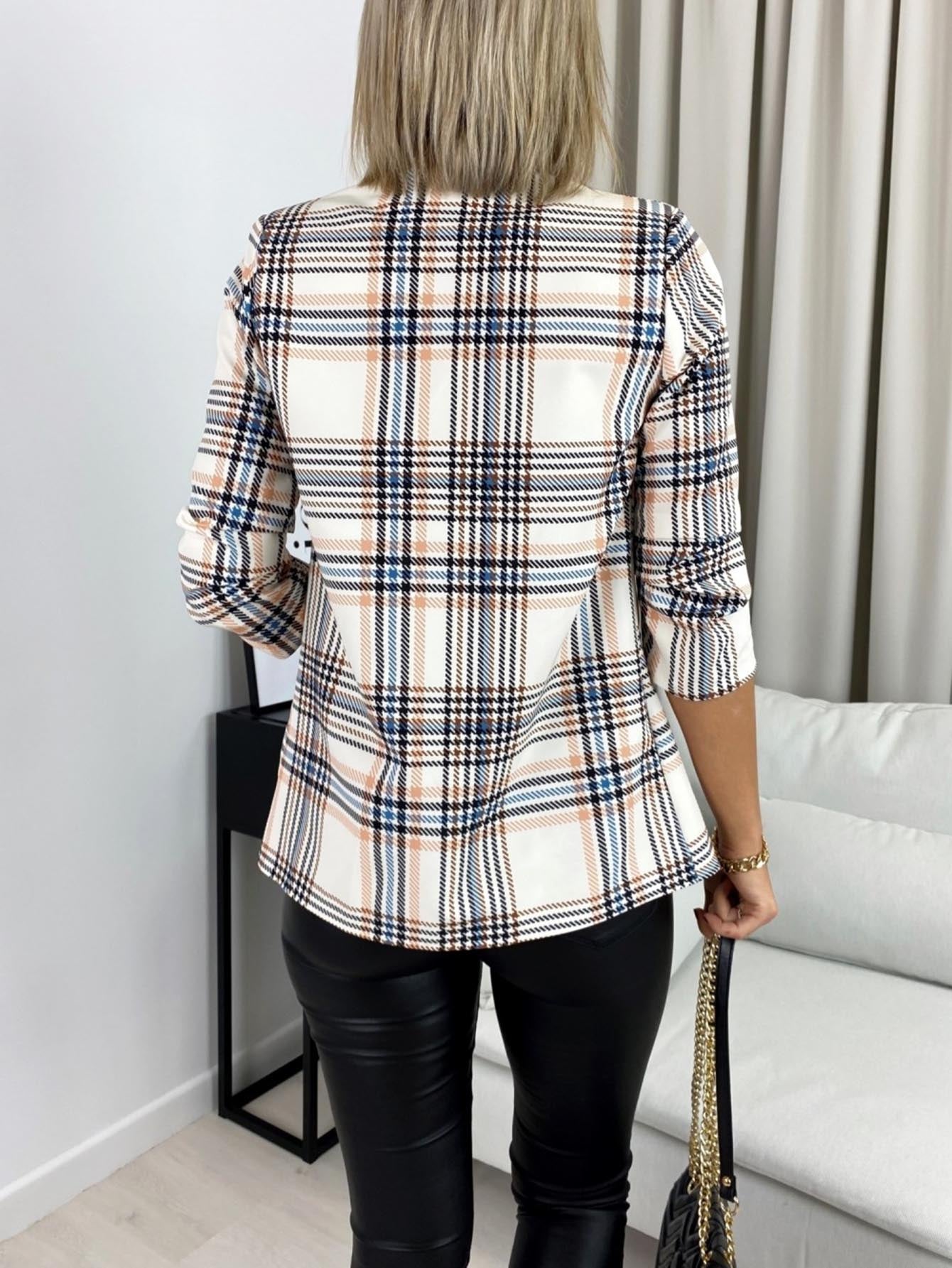 Plaid Blazer Sai Feel