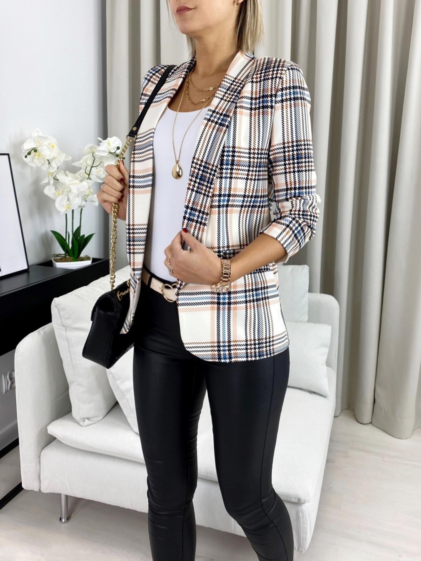 Plaid Blazer Sai Feel