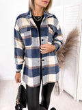 Plaid Drop Shoulder Flap Pocket Coat Sai Feel