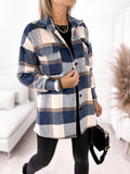 Plaid Drop Shoulder Flap Pocket Coat Sai Feel