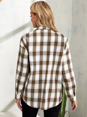 Plaid Drop Shoulder Overshirt Sai Feel