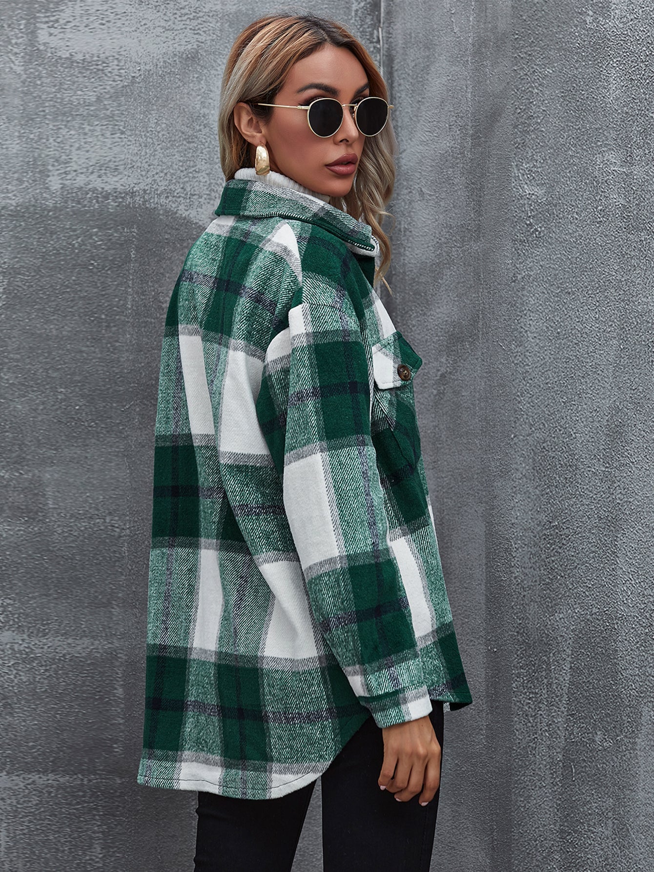 Plaid Flap Pocket Overshirt Sai Feel