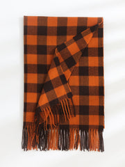 Plaid Fringe Hem Scarf Sai Feel