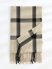 Plaid Fringe Hem Scarf Sai Feel