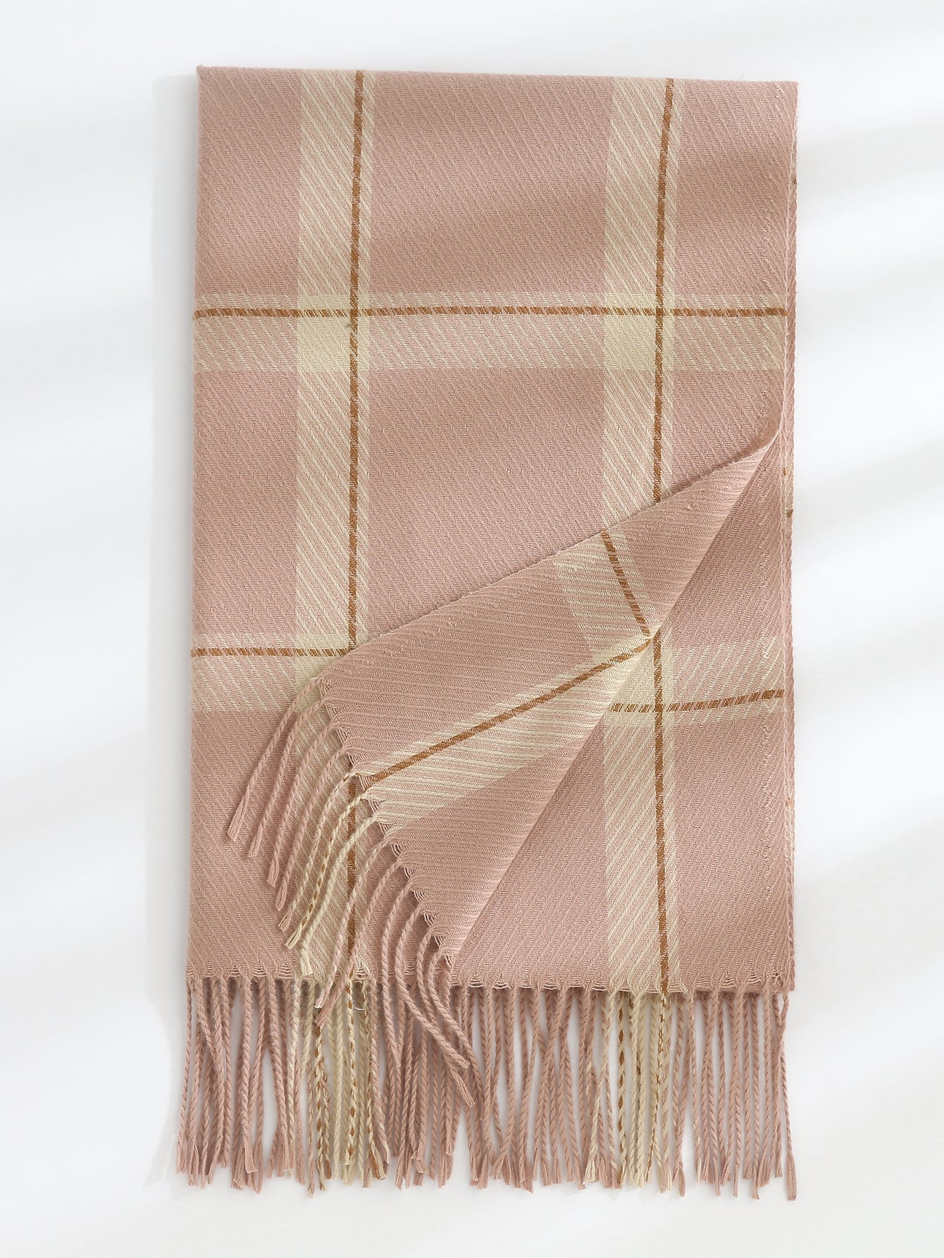 Plaid Fringe Hem Scarf Sai Feel