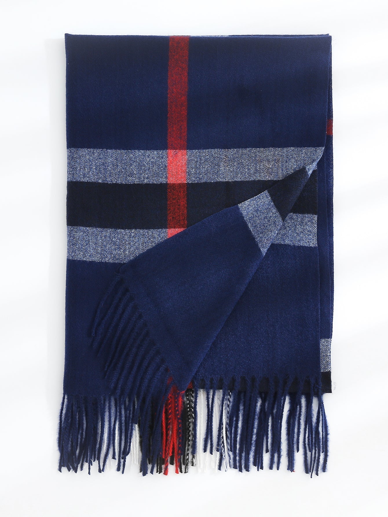 Plaid Fringe Hem Scarf Sai Feel