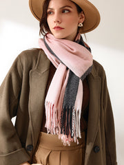 Plaid Fringe Hem Scarf Sai Feel