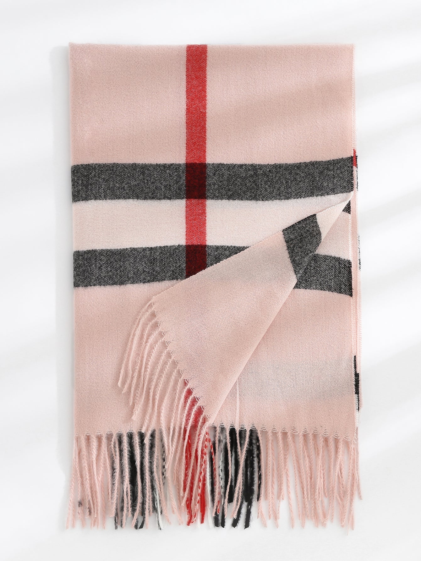 Plaid Fringe Hem Scarf Sai Feel