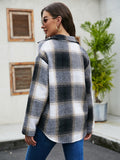 Plaid drop stitching long-sleeved casual jacket Sai Feel