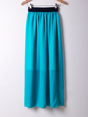 Pleated Elastic Waist Chiffon Skirt Sai Feel