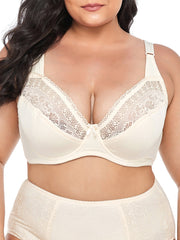 Plus Contrast Lace Underwire Bra Sai Feel