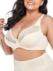 Plus Contrast Lace Underwire Bra Sai Feel