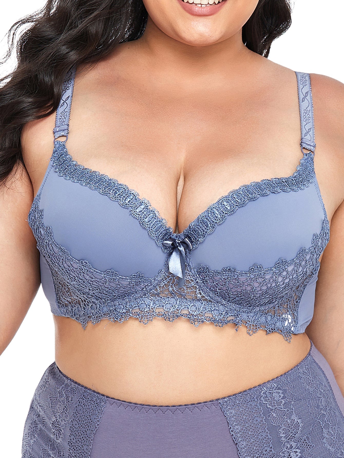 Plus Floral Lace Underwire Bra Sai Feel