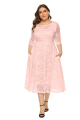 Plus Lace Overlay Party Dress Sai Feel