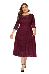 Plus Lace Overlay Party Dress Sai Feel