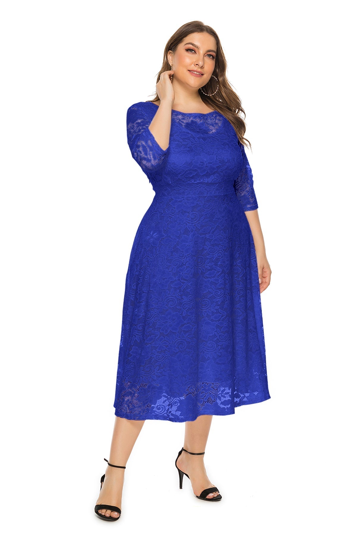 Plus Lace Overlay Party Dress Sai Feel