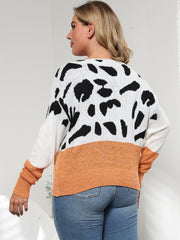 Plus Leopard Pattern Sweater Sai Feel