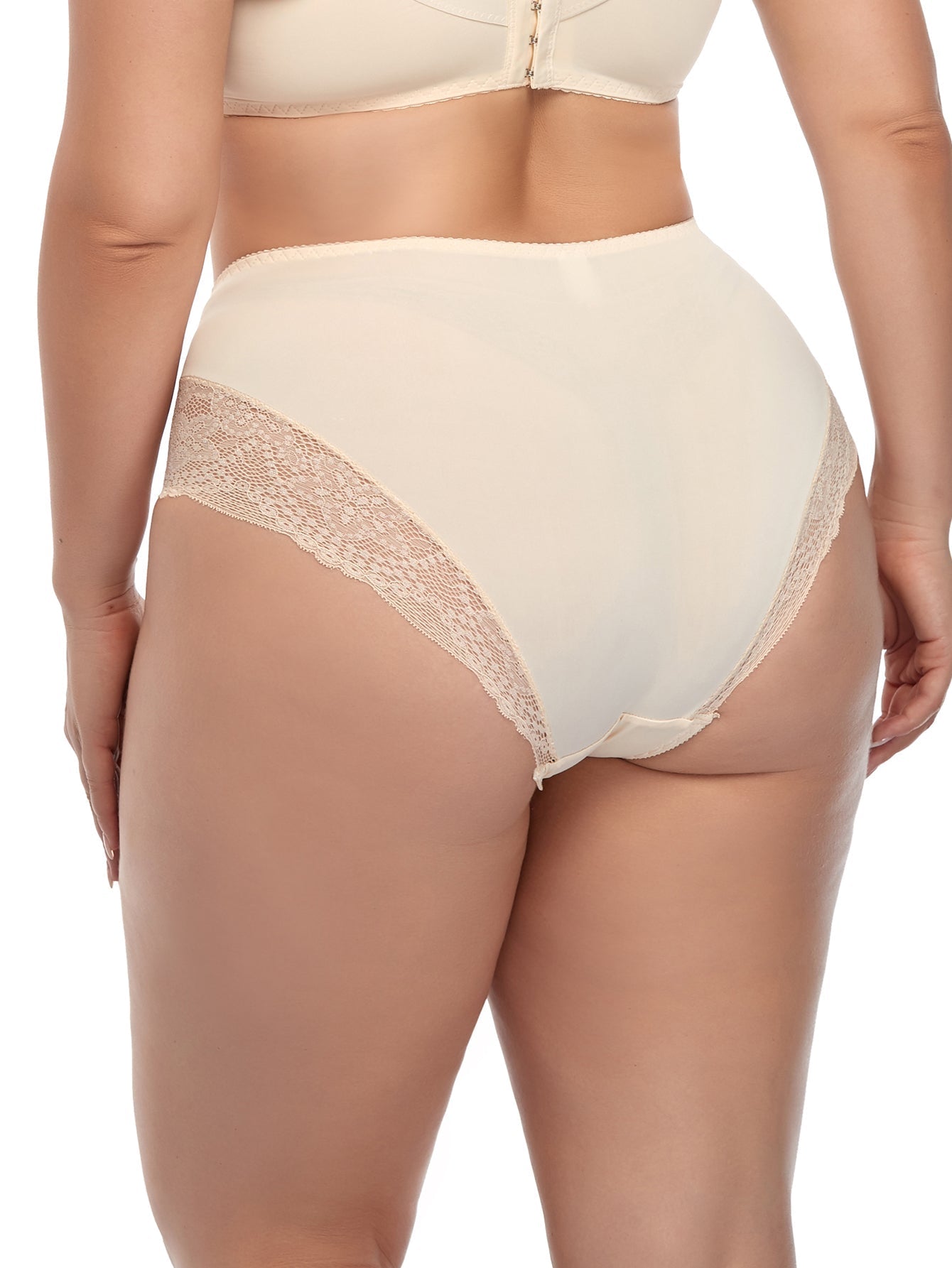 Plus Mid High Waist Contrast Lace Panty Sai Feel