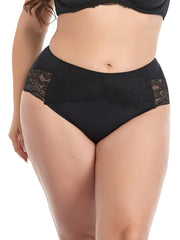 Plus Mid High Waist Contrast Lace Panty Sai Feel