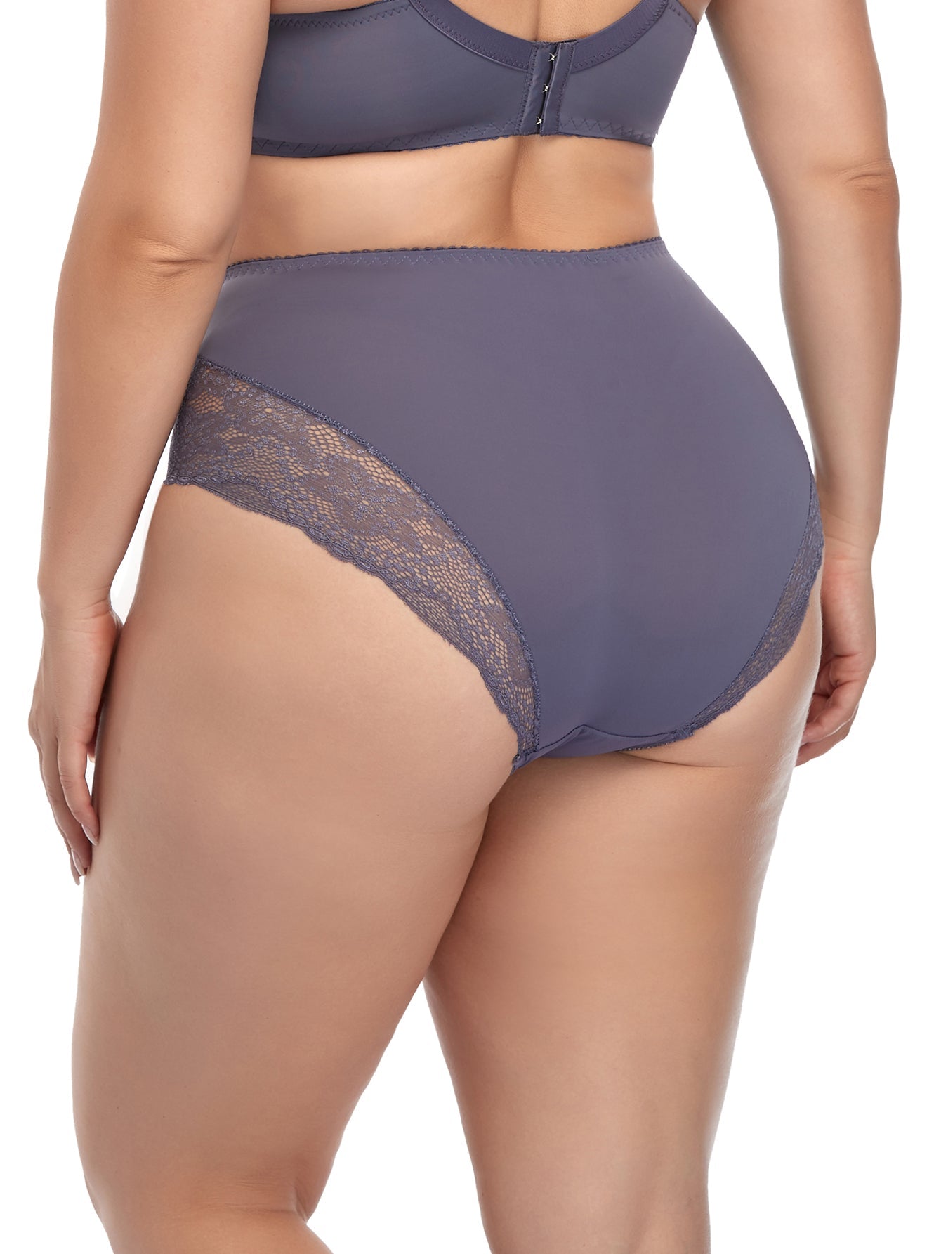 Plus Mid High Waist Contrast Lace Panty Sai Feel